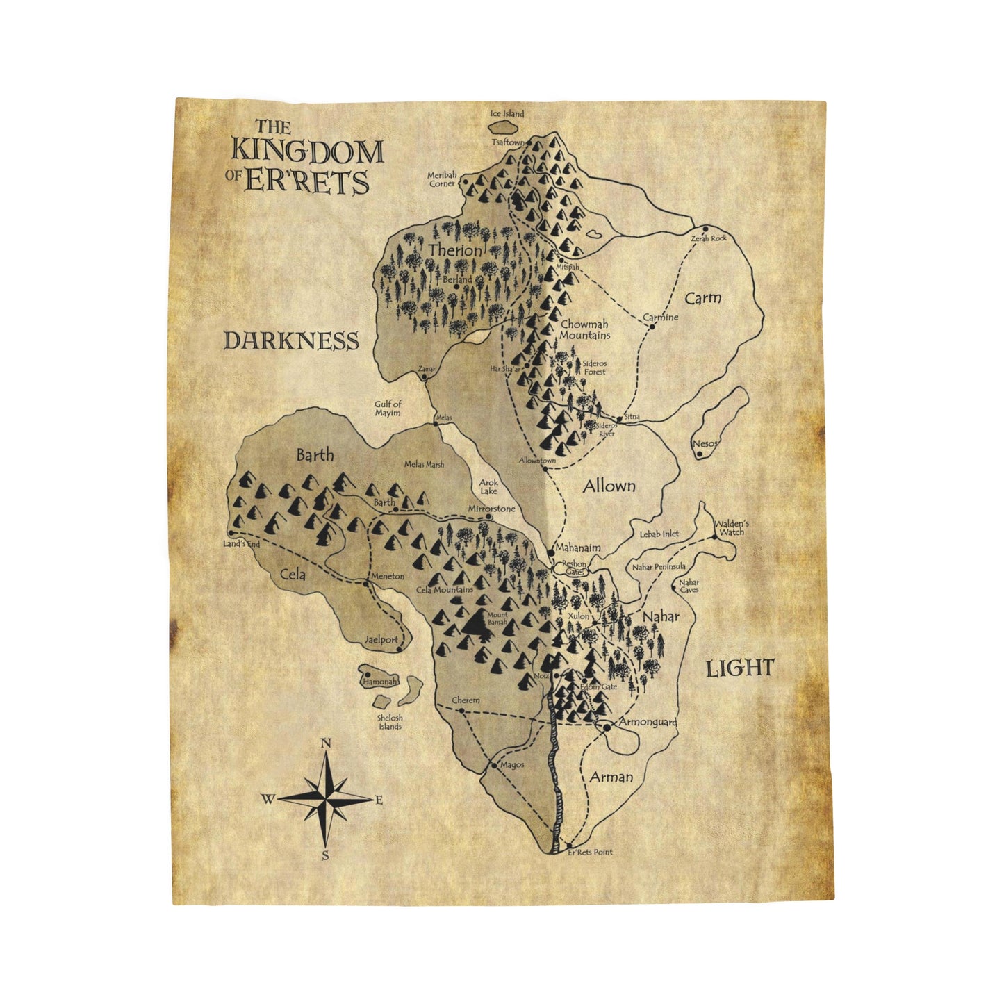 Er'Rets Map Velveteen Plush Blanket 60 x 80