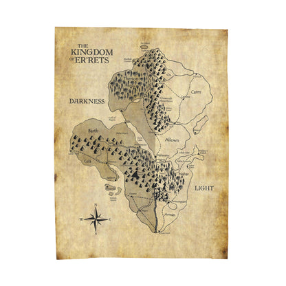 Er'Rets Map Velveteen Plush Blanket 60 x 80